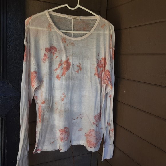 We The Free long sleeve cream shirt with pink floral pattern Size XS - Picture 1 of 3